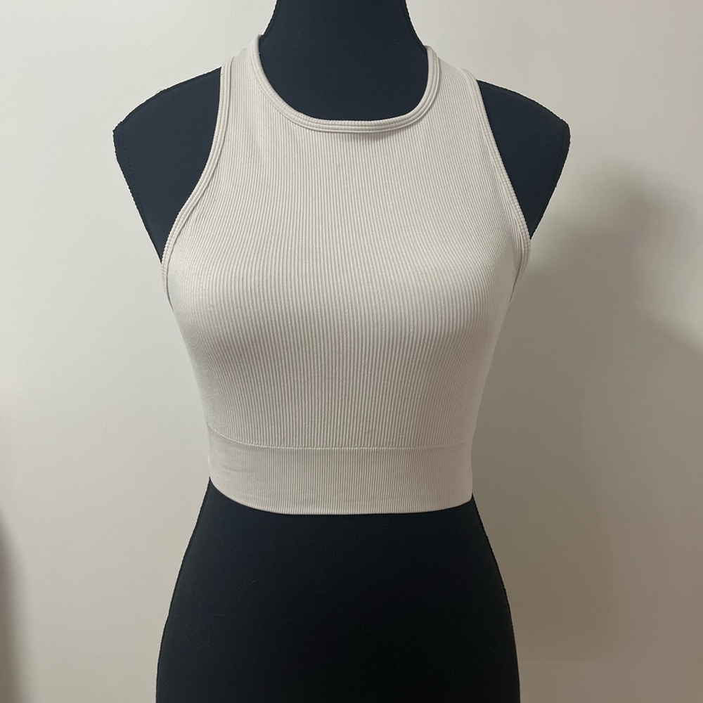 Babaton Ribbed White Tank Top